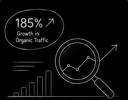 185% Organic Traffic Growth
